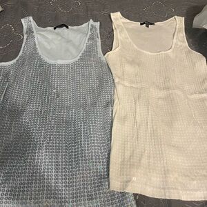 Express Women's Tank Tops White and light blue sequins large both new nwot